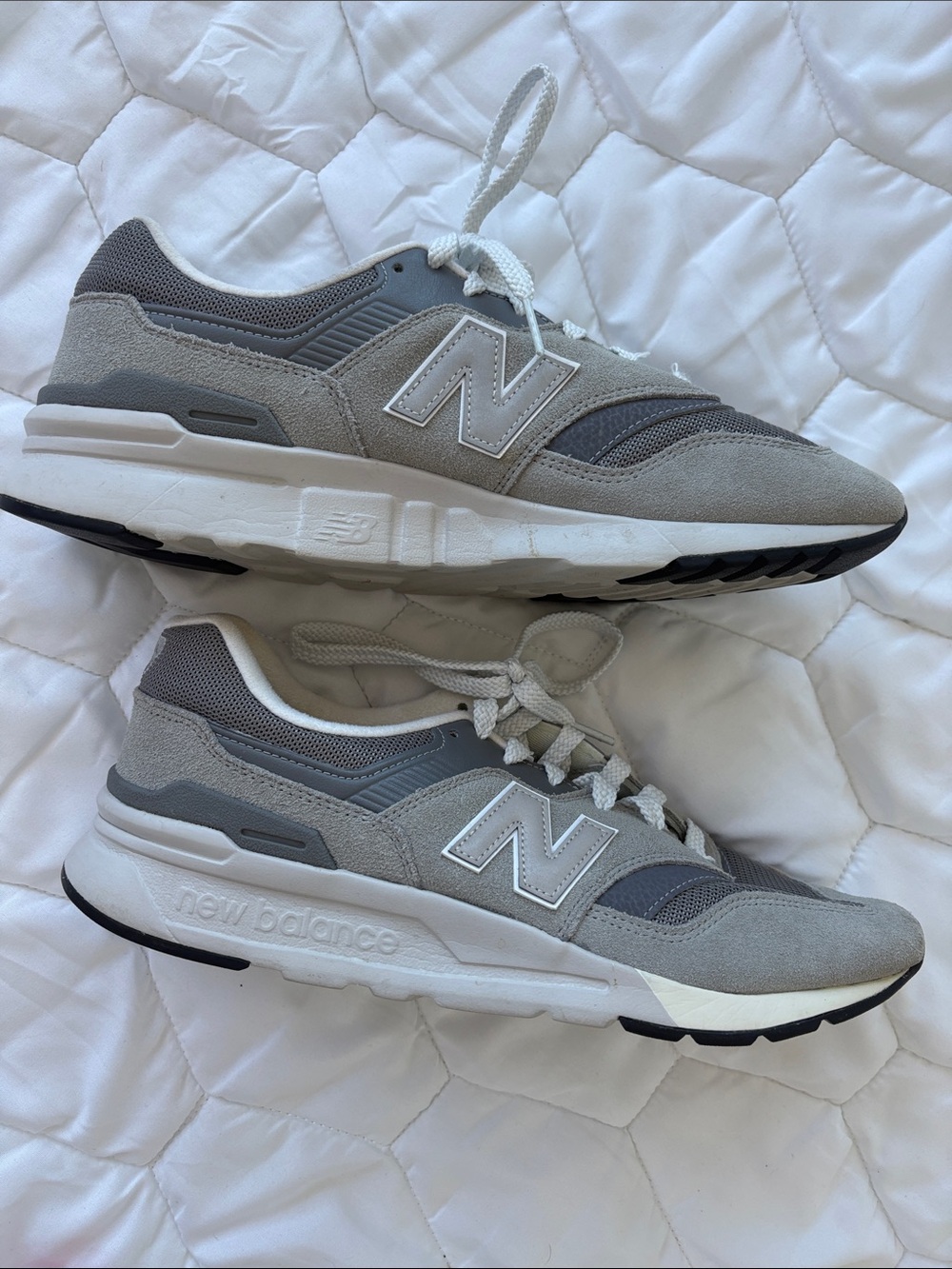 New Balance Men's Grey Suede & Mesh Low-Top Sneakers